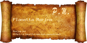 Planetta Marina névjegykártya